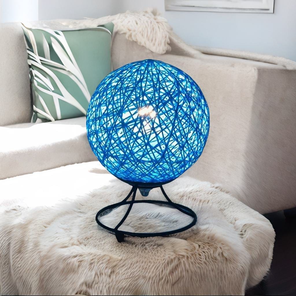 Lampe de Chevet Ronde Bois - LuminoPlanet | Marco Lucetti Bleu