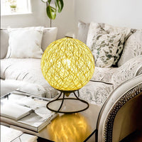 Lampe de Chevet Ronde Bois - LuminoPlanet | Marco Lucetti Jaune