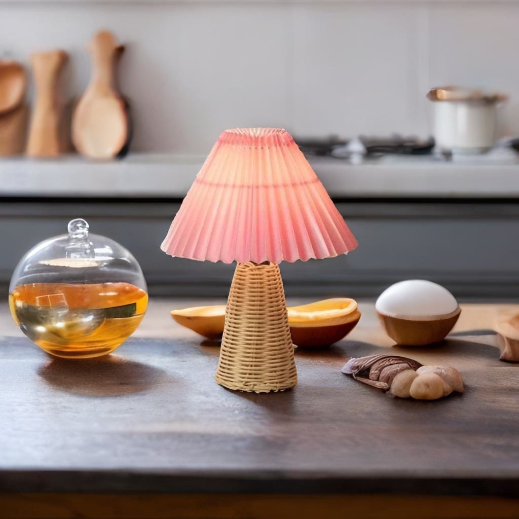 Lampe de Chevet Rotin - Lucentra | Marco Lucetti Rose