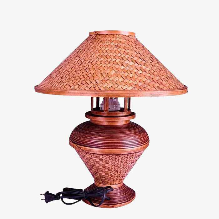 Lampe de chevet Vintage Rouge "Asia Bamboo"