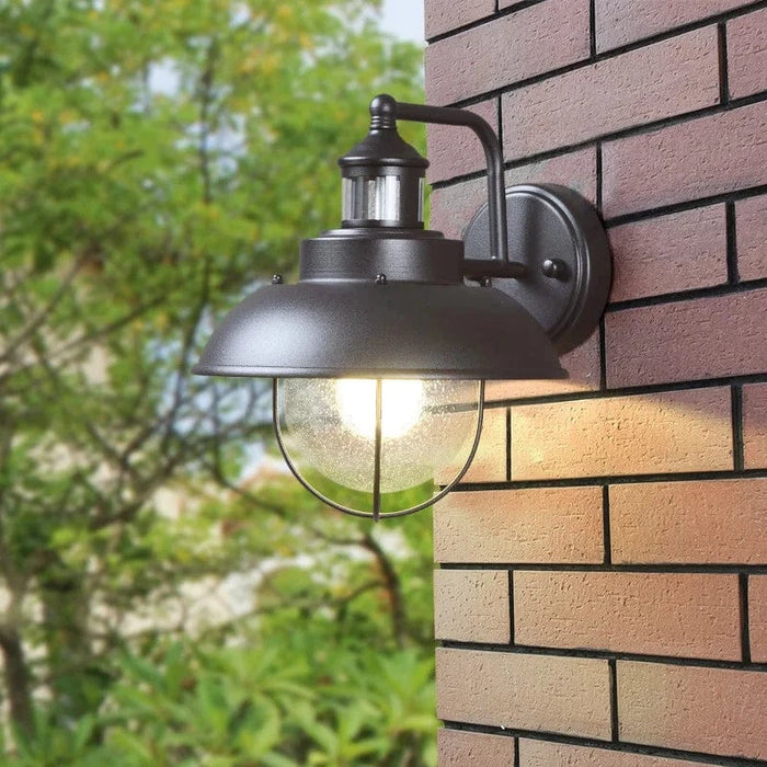 Lampe de jardin rétro extérieure Villa - Applique murale étanche pour  E26, balcon, terrasse et couloir | Marco Lucetti A noir / Lumière chaude