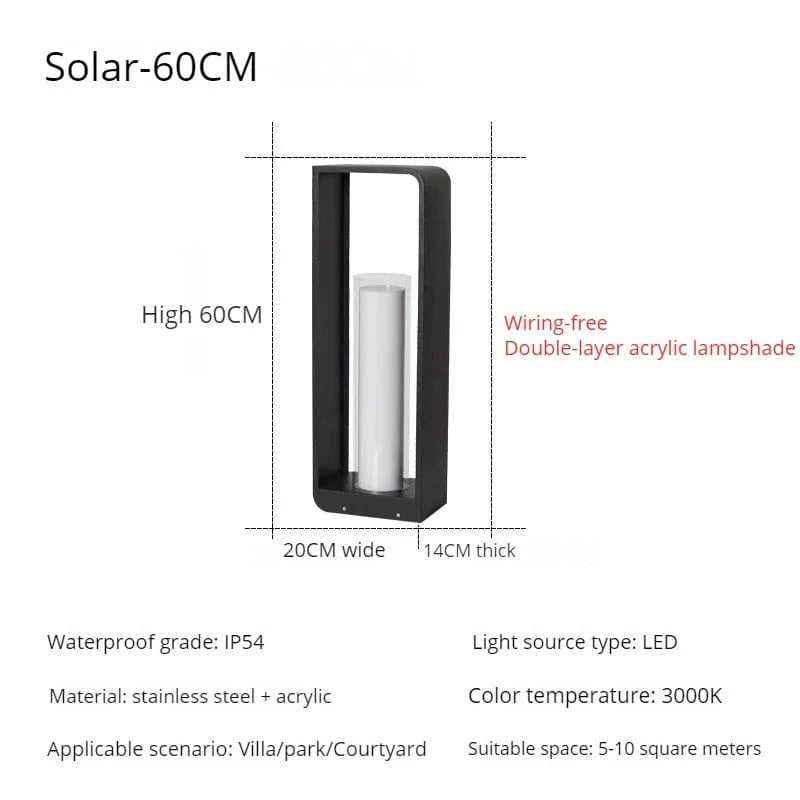 Lampe de jardin solaire LED modernes pour extérieur.design Villa Court. | Marco Lucetti A-type-L-Solar