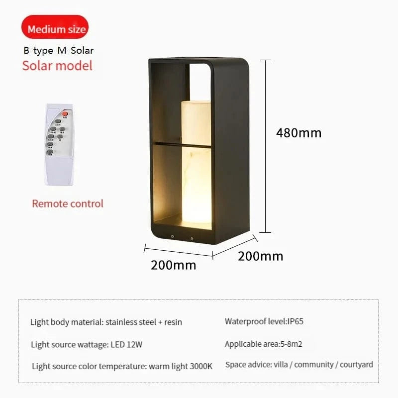 Lampe de jardin solaire LED modernes pour extérieur.design Villa Court. | Marco Lucetti B-type-M-Solar