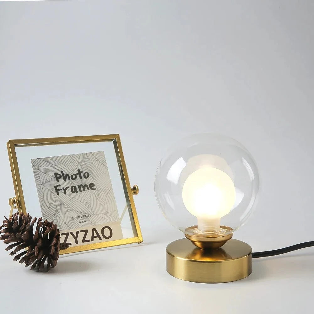 Lampe de Lecture LED boule de verre doré pour Table de Bureau | Marco Lucetti