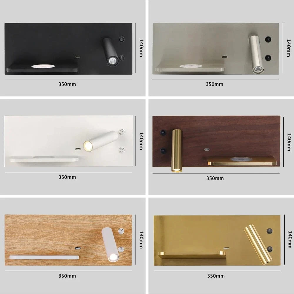 Lampe de lecture LED SandiY avec chargeur USB sans fil | Marco Lucetti