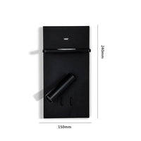 Lampe de lecture LED SandiY avec chargeur USB sans fil | Marco Lucetti Noir vertical / Droite / Blanc chaud (2700-3500K)