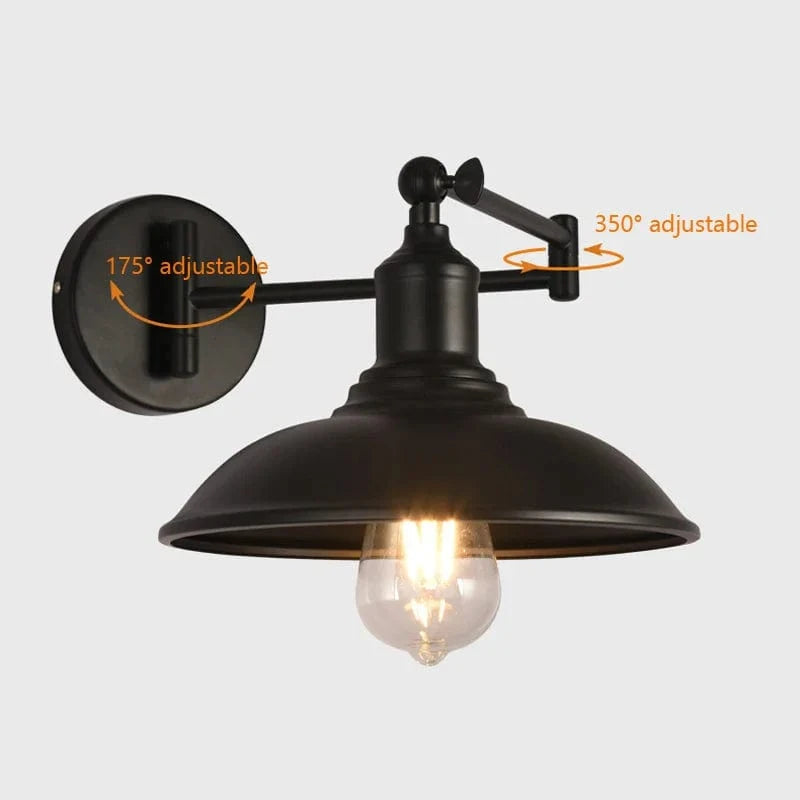 Lampe de lecture murale rétro américaine avec bras pliant - Antique | Marco Lucetti