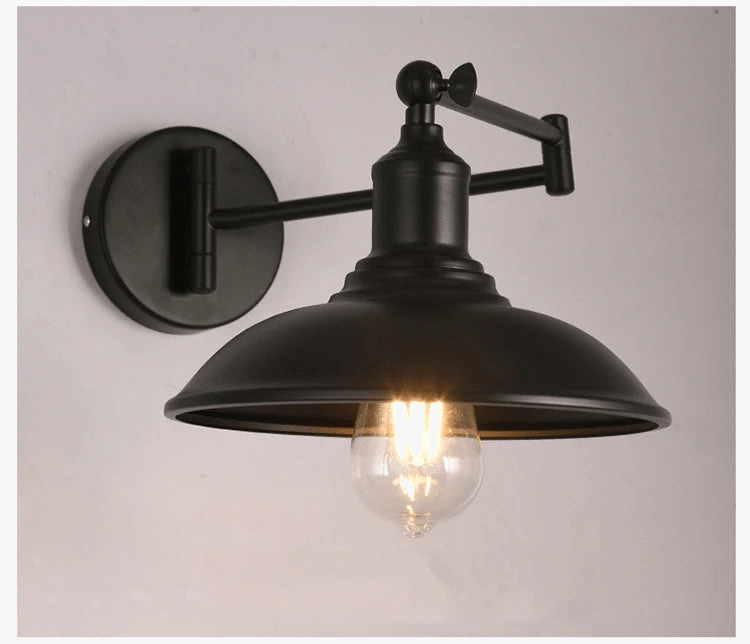 Lampe de lecture murale rétro américaine avec bras pliant - Antique | Marco Lucetti