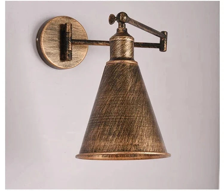 Lampe de lecture murale rétro américaine avec bras pliant - Antique | Marco Lucetti C Cuivre sans ampoule