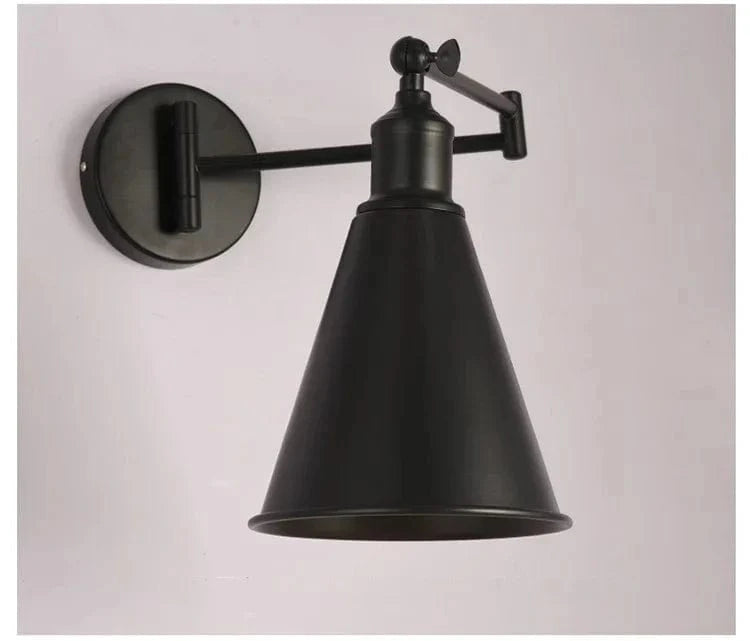 Lampe de lecture murale rétro américaine avec bras pliant - Antique | Marco Lucetti C Noir sans ampoule