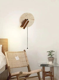 Lampe de lecture ronde en pierre avec éclairage LED murale | Marco Lucetti