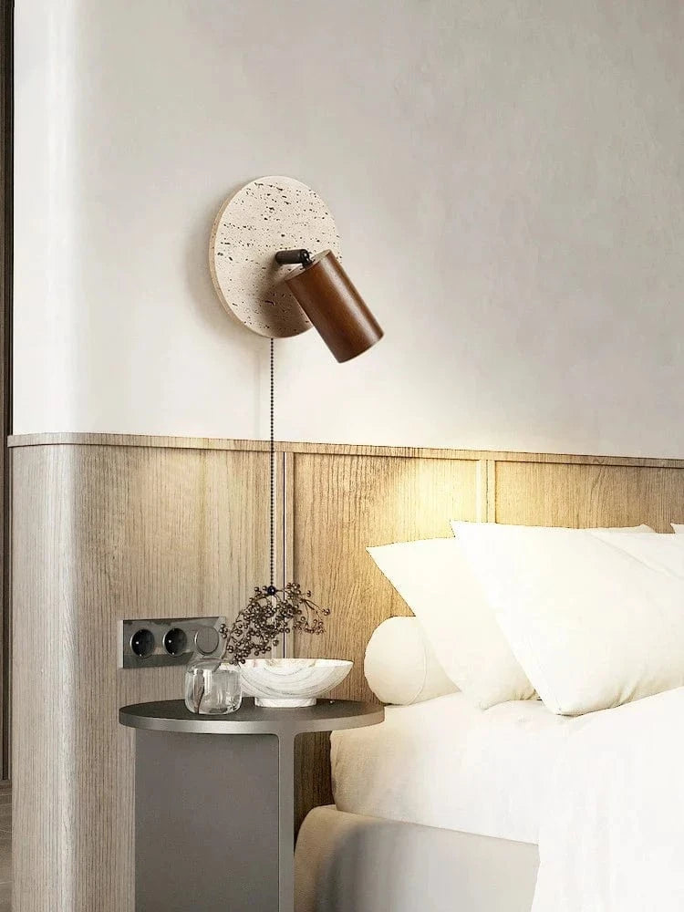 Lampe de lecture ronde en pierre avec éclairage LED murale | Marco Lucetti