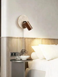 Lampe de lecture ronde en pierre avec éclairage LED murale | Marco Lucetti