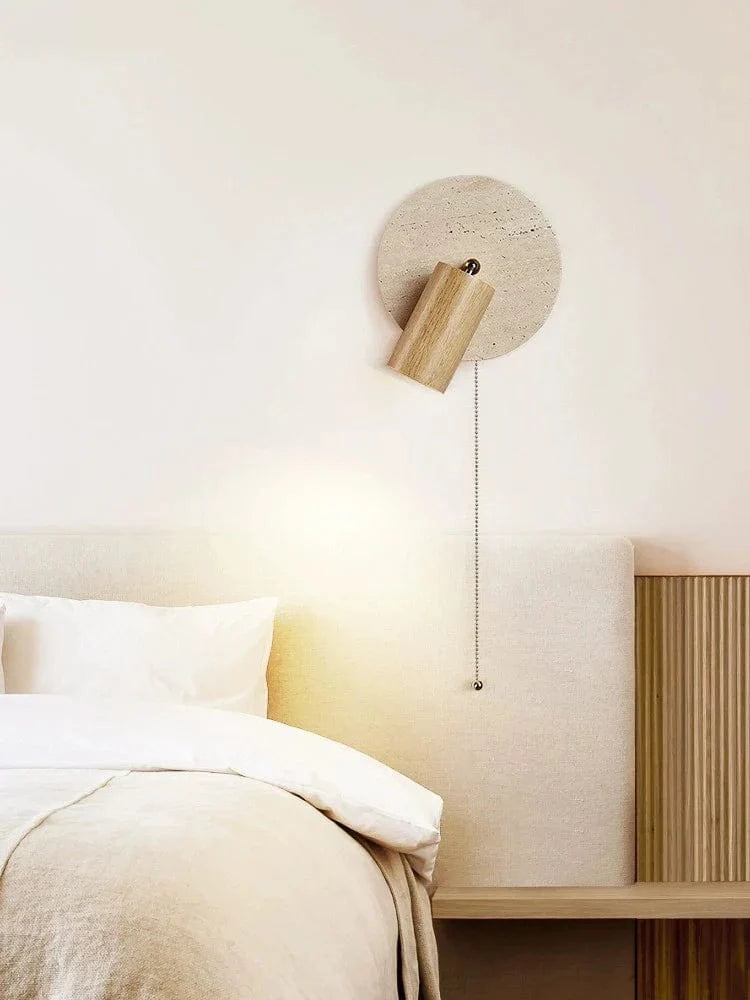 Lampe de lecture ronde en pierre avec éclairage LED murale | Marco Lucetti