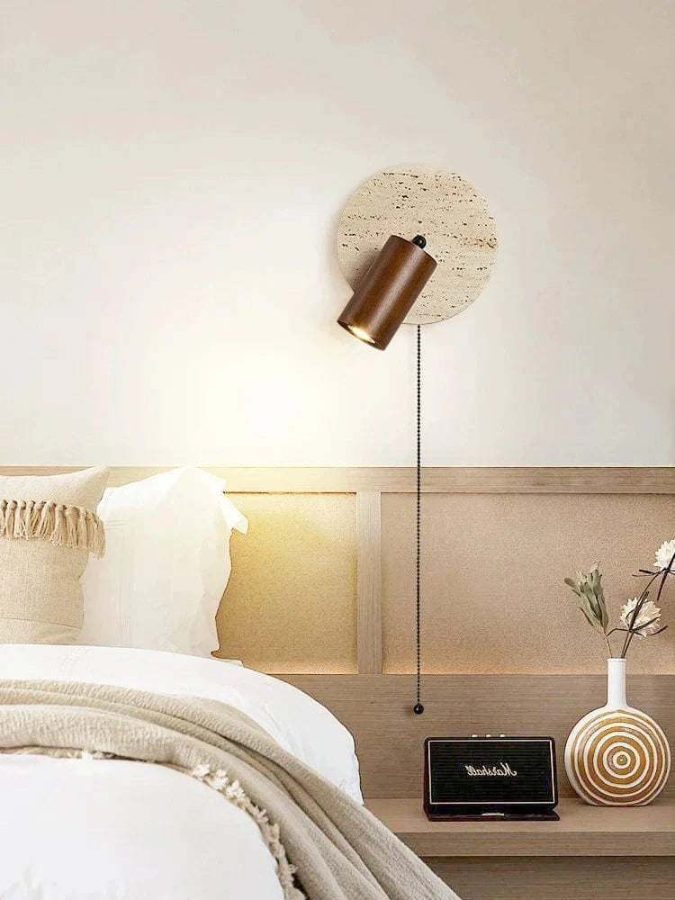 Lampe de lecture ronde en pierre avec éclairage LED murale | Marco Lucetti