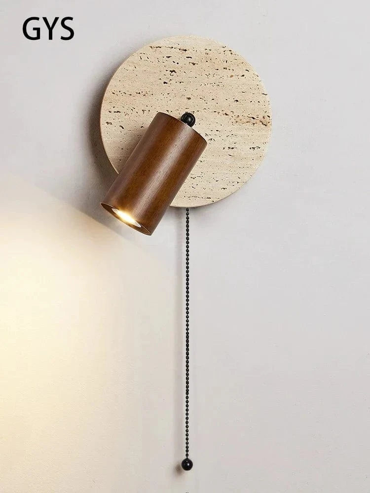 Lampe de lecture ronde en pierre avec éclairage LED murale | Marco Lucetti