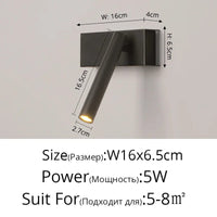 Lampe de lecture rotative minimaliste pour hôtel scandinave | Marco Lucetti