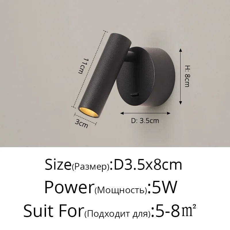 Lampe de lecture rotative minimaliste pour hôtel scandinave | Marco Lucetti