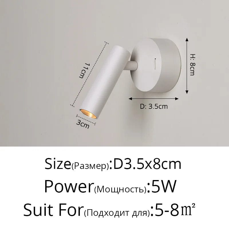 Lampe de lecture rotative minimaliste pour hôtel scandinave | Marco Lucetti