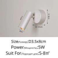 Lampe de lecture rotative minimaliste pour hôtel scandinave | Marco Lucetti