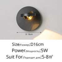 Lampe de lecture rotative minimaliste pour hôtel scandinave | Marco Lucetti DG6119 Noir D16cm