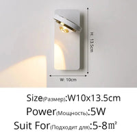 Lampe de lecture rotative minimaliste pour hôtel scandinave | Marco Lucetti DG6120 Blanc L10x13