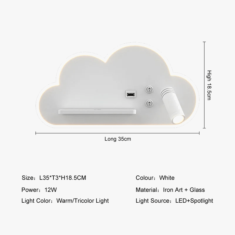 Lampe de lit LED Multifonction avec Chargeur Sans Fil USB - BrightLuxe | Marco Lucetti