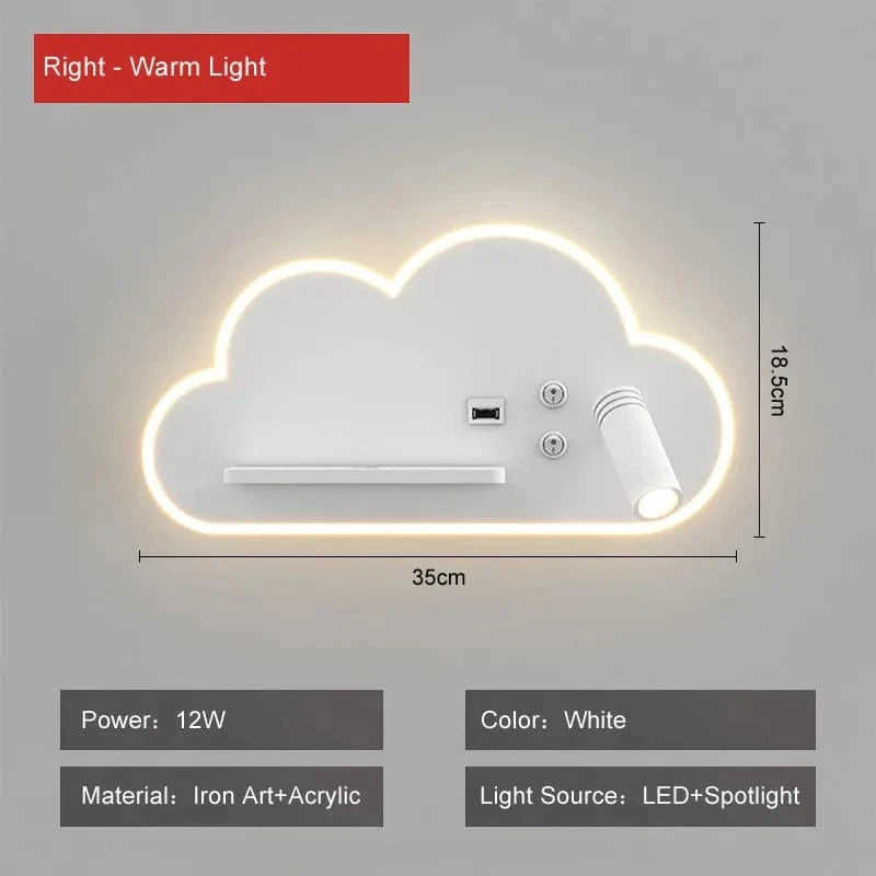 Lampe de lit LED Multifonction avec Chargeur Sans Fil USB - BrightLuxe | Marco Lucetti Droite / CHINE / Blanc chaud (2700-3500K) | 11-13W