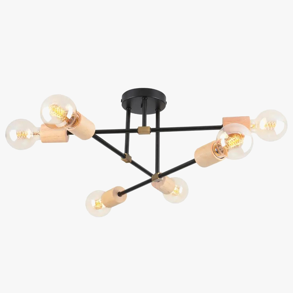 Plafonnier en fer forgé à tiges multiples pour salon Style Vintage Loft Industriel Scandinave