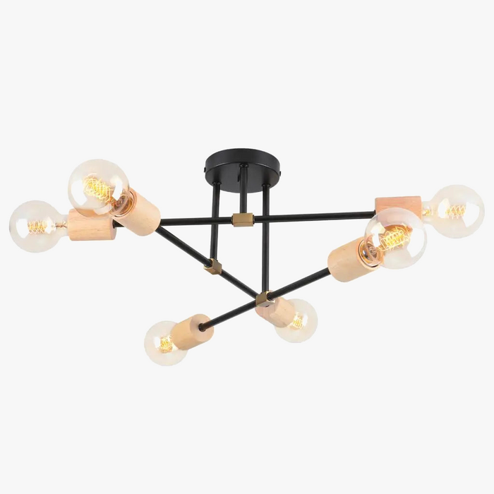 Plafonnier en fer forgé à tiges multiples pour salon Style Vintage Loft Industriel Scandinave