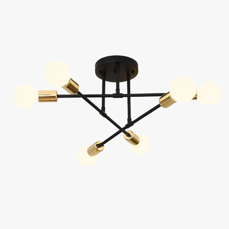 Plafonnier en fer forgé à tiges multiples pour salon Style Vintage Loft Industriel Scandinave