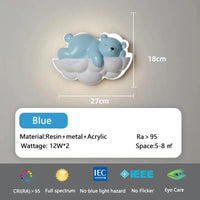 Lampe de nuit Ours Polaire - Dessin Animé Enfants - Télécommande et Gradation - Chambre d'Enfant - Princesse | Marco Lucetti Ours bleu / 3 Température de couleur