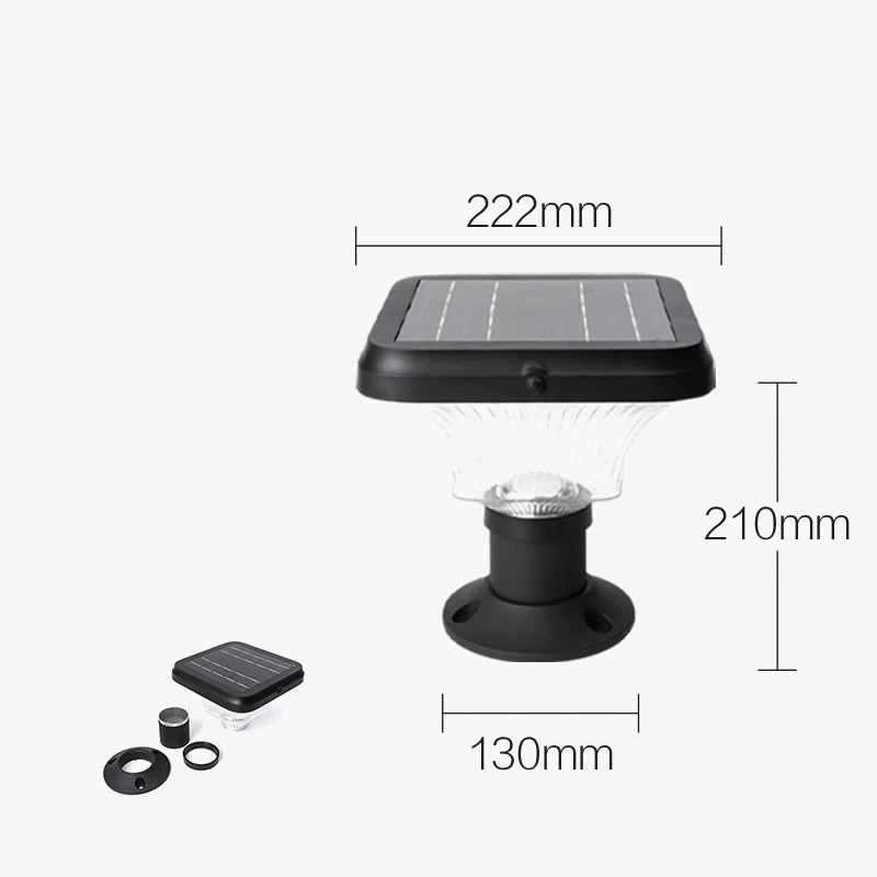 Lampe de pelouse solaire LED brandée "Rougeoyante" - Éclairage extérieur sans fil - Design moderne - Étanche | Marco Lucetti