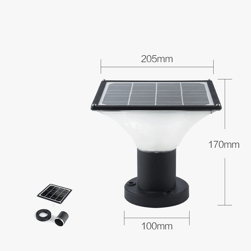 Lampe de pelouse solaire LED brandée "Rougeoyante" - Éclairage extérieur sans fil - Design moderne - Étanche | Marco Lucetti