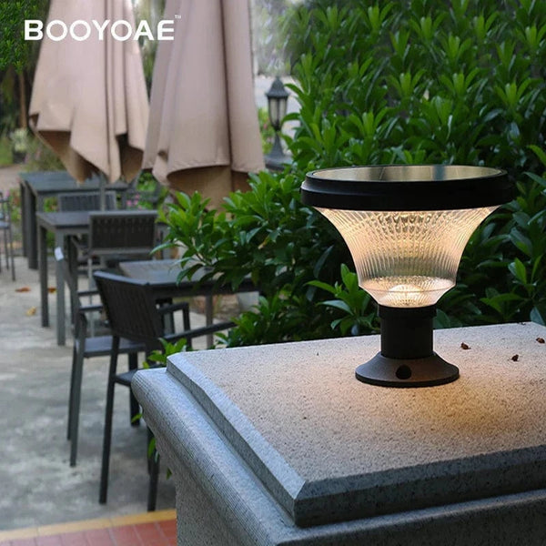 Lampe de pelouse solaire LED brandée "Rougeoyante" - Éclairage extérieur sans fil - Design moderne - Étanche | Marco Lucetti