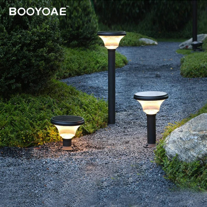 Lampe de pelouse solaire LED brandée "Rougeoyante" - Éclairage extérieur sans fil - Design moderne - Étanche | Marco Lucetti