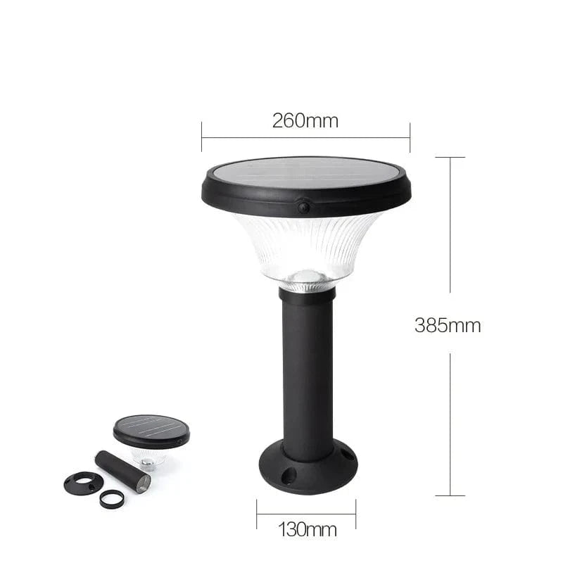Lampe de pelouse solaire LED brandée "Rougeoyante" - Éclairage extérieur sans fil - Design moderne - Étanche | Marco Lucetti 39 cm Forme ronde