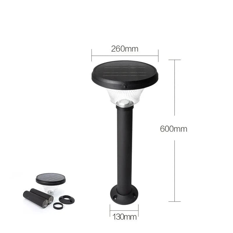 Lampe de pelouse solaire LED brandée "Rougeoyante" - Éclairage extérieur sans fil - Design moderne - Étanche | Marco Lucetti 60 cm Forme ronde