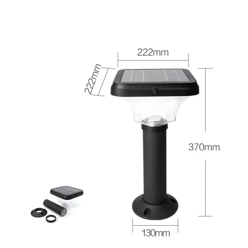 Lampe de pelouse solaire LED brandée "Rougeoyante" - Éclairage extérieur sans fil - Design moderne - Étanche | Marco Lucetti Carré de 38 cm