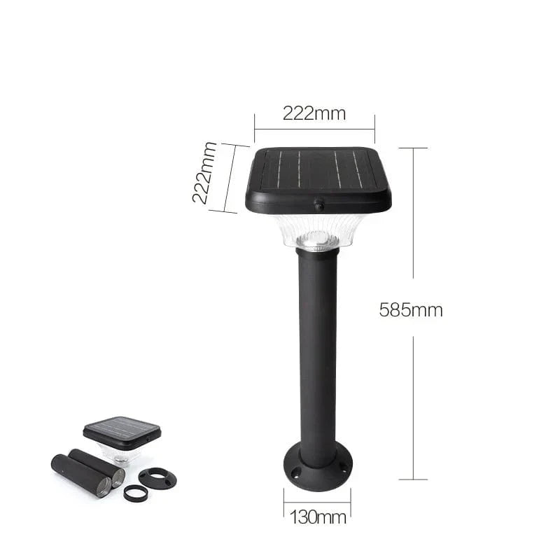 Lampe de pelouse solaire LED brandée "Rougeoyante" - Éclairage extérieur sans fil - Design moderne - Étanche | Marco Lucetti Carré de 59 cm