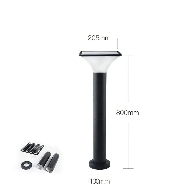 Lampe de pelouse solaire LED brandée "Rougeoyante" - Éclairage extérieur sans fil - Design moderne - Étanche | Marco Lucetti Carré de 80 cm