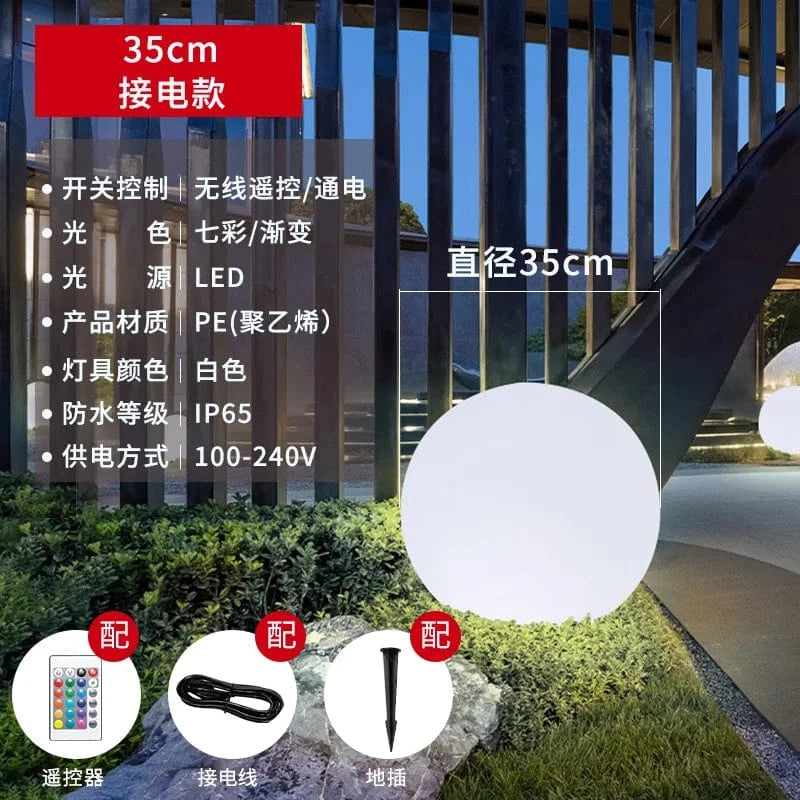 Lampe de pelouse sphérique design nordique pour une décoration intérieure élégante | Marco Lucetti 35 cm