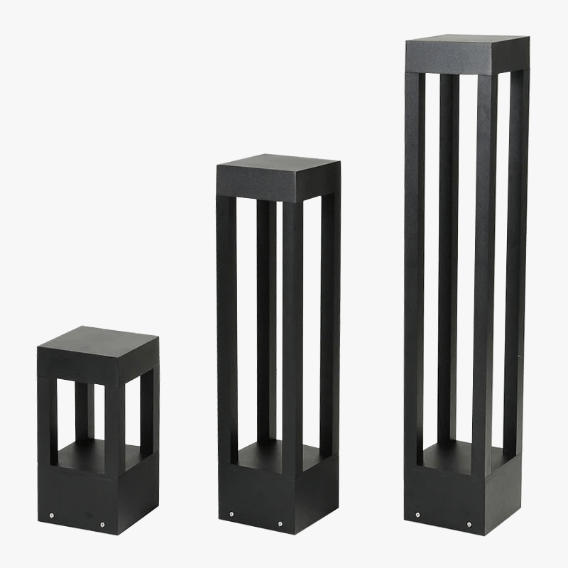 Lampe de pilier LED pour cour de villa, 40 cm, moderne en aluminium noir | Marco Lucetti