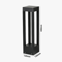 Lampe de pilier LED pour cour de villa, 40 cm, moderne en aluminium noir | Marco Lucetti