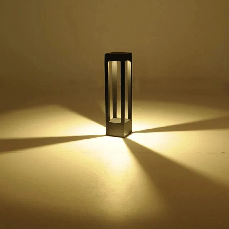 Lampe de pilier LED pour cour de villa, 40 cm, moderne en aluminium noir | Marco Lucetti