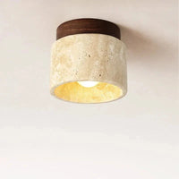 Lampe de plafond en pierre jaune Wabi-sabi pour décorer votre couloir ou votre balcon en Europe du Nord | Marco Lucetti
