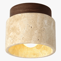 Lampe de plafond en pierre jaune Wabi-sabi pour décorer votre couloir ou votre balcon en Europe du Nord | Marco Lucetti