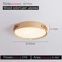 Lampe de plafond japonaise en noyer pour chambre à coucher nordique | Marco Lucetti Couleur bois 42cm / Blanc chaud (3000k)