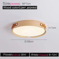 Lampe de plafond japonaise en noyer pour chambre à coucher nordique | Marco Lucetti Couleur bois 56cm / Blanc chaud (3000k)