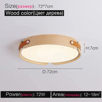 Lampe de plafond japonaise en noyer pour chambre à coucher nordique | Marco Lucetti Couleur bois 72cm / Blanc chaud (3000k)